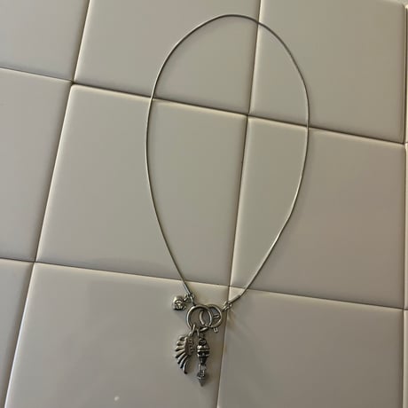 snake chain necklace-skull-