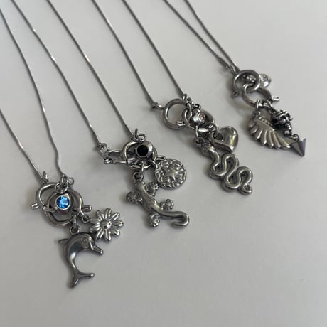 snake chain necklace-lizard-