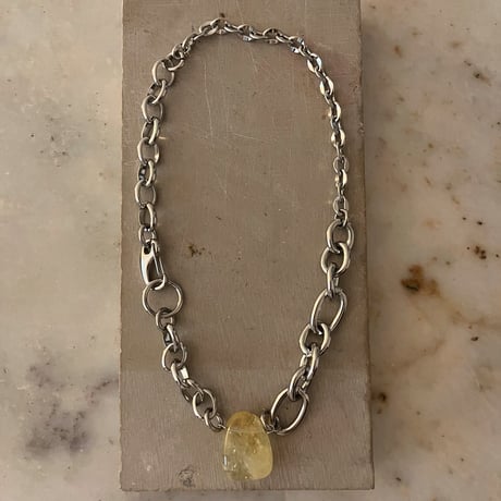《再販》big stone necklace-citrine-