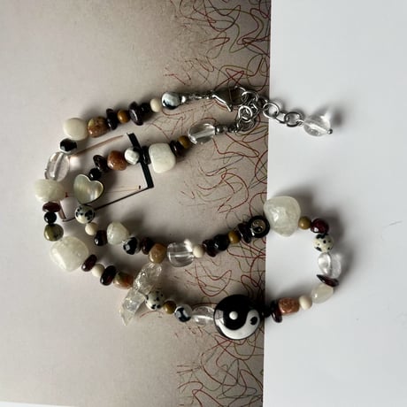 stone necklace-yin yang mix-