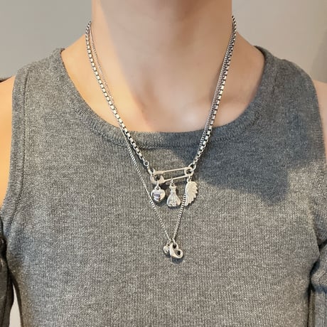 layered necklace set𓆩ꨄ︎𓆪 ༝༚（silver/gold）