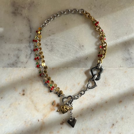 cherry♡heart necklace