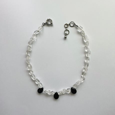 stone necklace *๑⭐︎՞（quartz/black onyx）