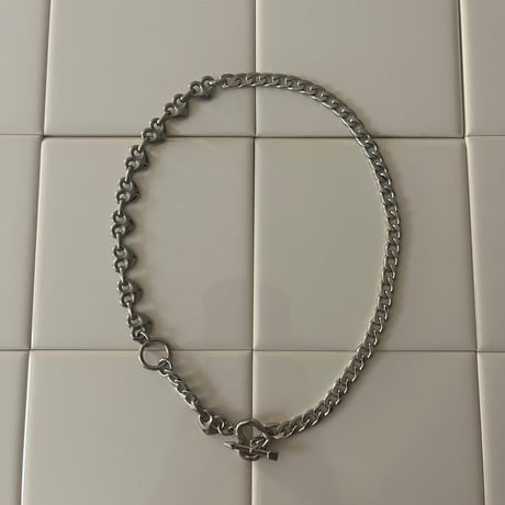 2way heart necklace -silver-