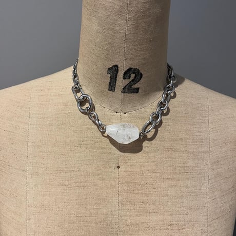 《再販》big stone necklace-quartz-（all silver）