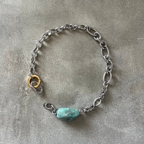 《再販》big stone necklace-amazonite-