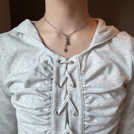 bear charm  necklace𖦹๋࣭ ⭑（silver/gold）