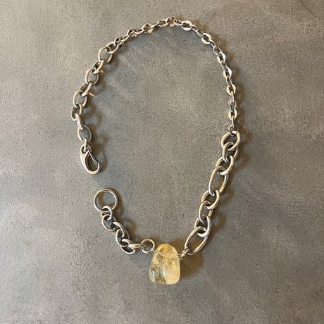 《再販》big stone necklace-citrine-