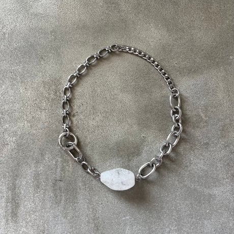 《再販》big stone necklace-quartz-（all silver）