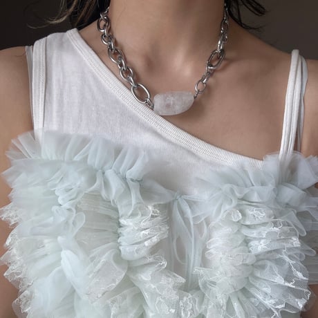 《再販》big stone necklace-quartz-（all silver）