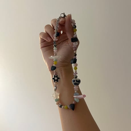 stone necklace-fancy mix-