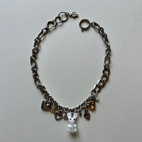 glass rabbit charm necklace