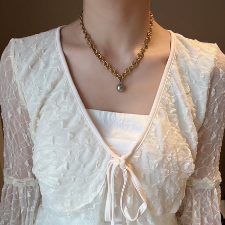 big ball charm necklace⋆｡˚𖦹（silver/gold）
