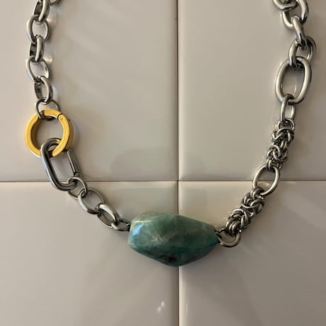 《再販》big stone necklace-amazonite-
