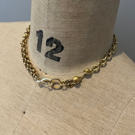 edge link necklace -gold-