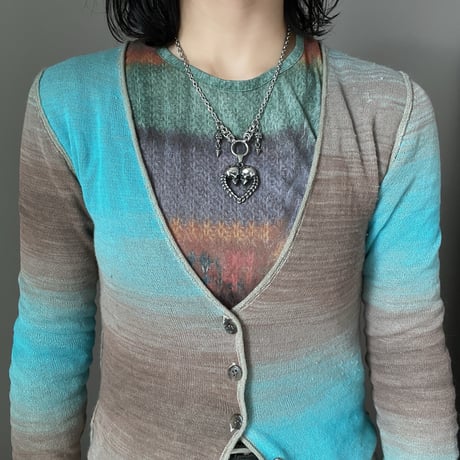 skull heart necklace