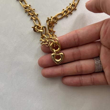 tsubu tsubu chain heart necklace-gold-
