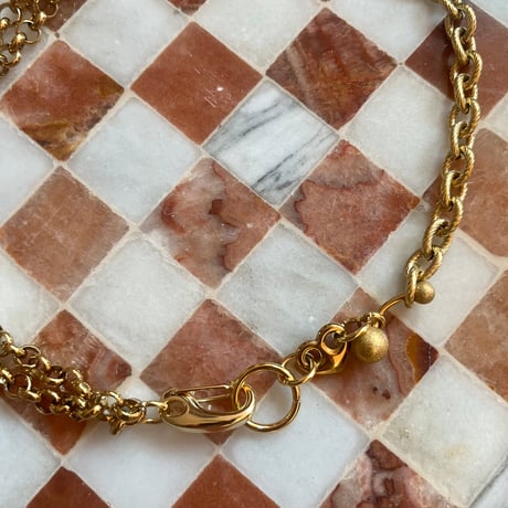 edge link necklace -gold-