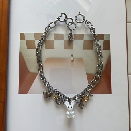 glass rabbit charm necklace