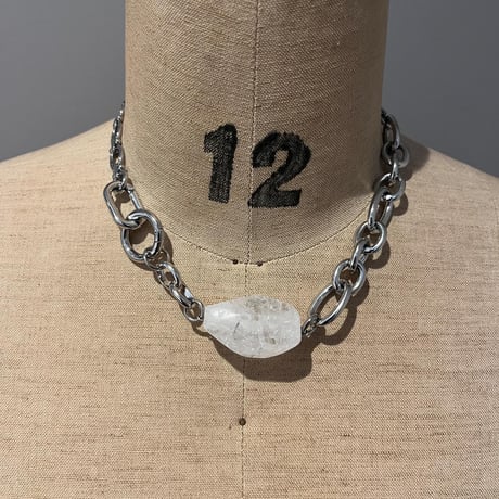 《再販》big stone necklace-quartz-（all silver）