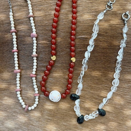stone necklace *๑⭐︎՞（quartz/black onyx）