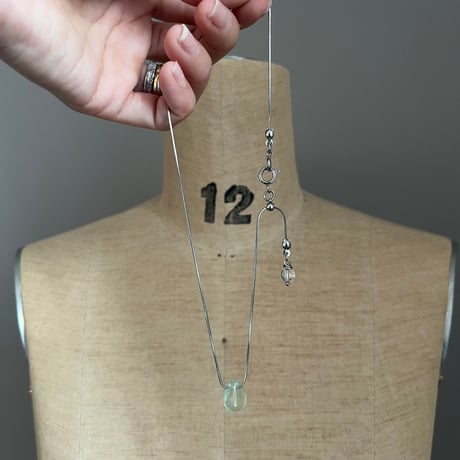 stone slide necklace-fluorite（green）