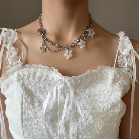 ohana necklace-milky white-