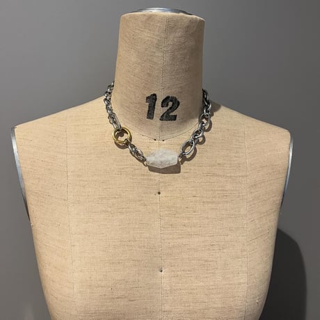 《再販》big stone necklace-quartz-