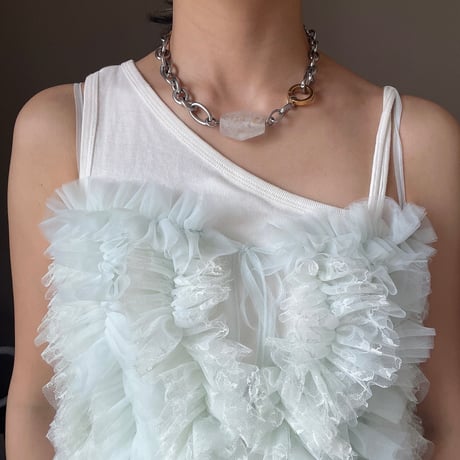 《再販》big stone necklace-quartz-
