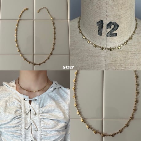 gold choker necklace（heart/flower/dolphin/star/cross）