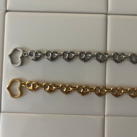 heartbeat chain bracelet*๑♡՞（silver/gold）