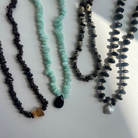stone necklace- amazonite×black onyx