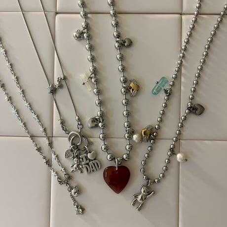 bear charm ball chain necklaceʕ•ᴥ•ʔ♡