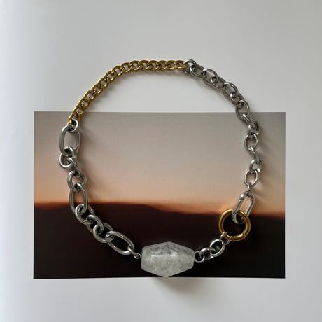 《再販》big stone necklace-quartz-