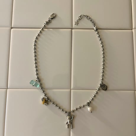 bear charm ball chain necklaceʕ•ᴥ•ʔ♡