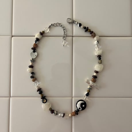 stone necklace-yin yang mix-
