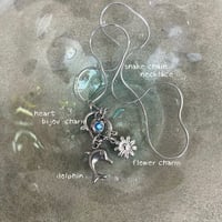 snake chain necklace-dolphin-