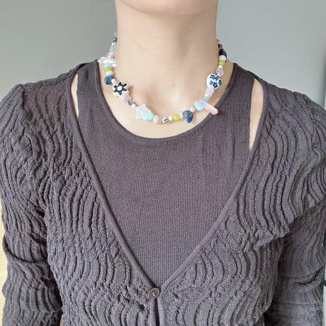 stone necklace-fancy mix-