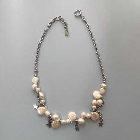lovely pearl &star necklace  ༘𖤐˒˒*