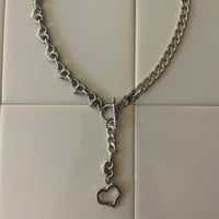 2way heart necklace -silver-