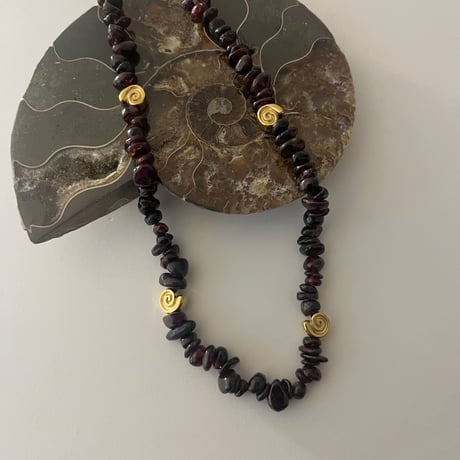 stone necklace-garnet-