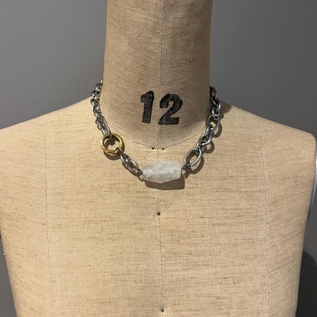 《再販》big stone necklace-quartz-