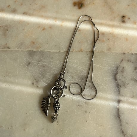 snake chain necklace-skull-