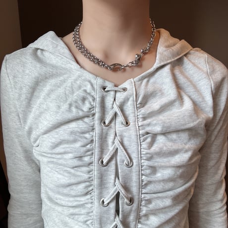 edge link necklace -silver-