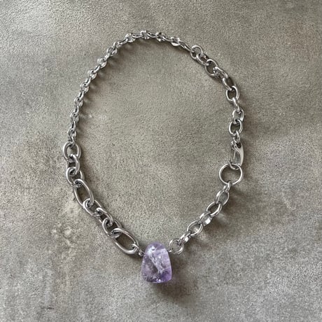 《再販》big stone necklace-amethyst-