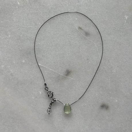 stone slide necklace-fluorite（green）