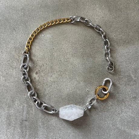《再販》big stone necklace-quartz-