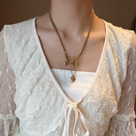 layered necklace set𓆩ꨄ︎𓆪 ༝༚（silver/gold）