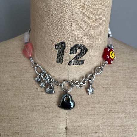glass smiley necklace