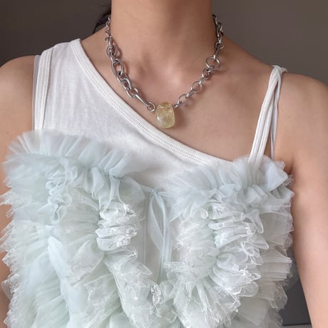 《再販》big stone necklace-citrine-